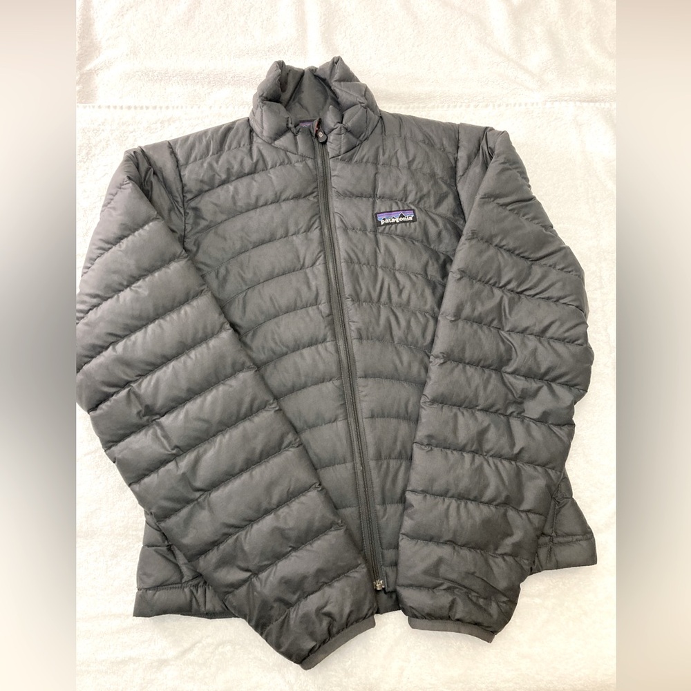 Patagonia Jacket Womens XS Gray Pink Down Sweater Puffer